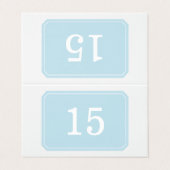 青色単エレガント折テーブルカード (外部フラット)