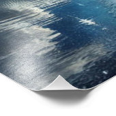 青色反射する月 フォトプリント            (角)