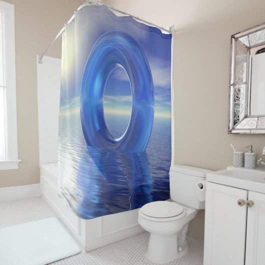 青色反射シャワーカーテン シャワーカーテン (インサイチュ)