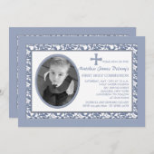 青色反射フォト招待状 招待状 (正面/裏面)