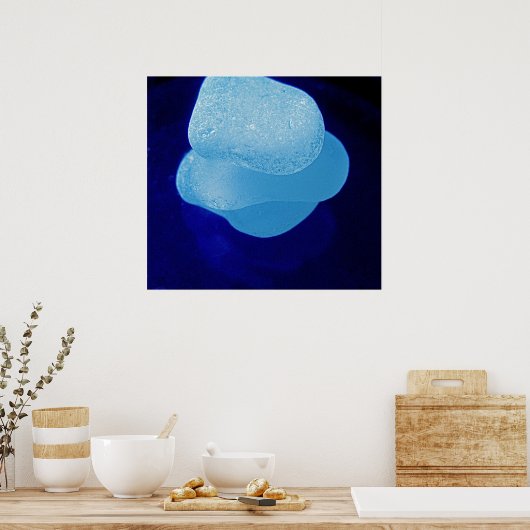 青色反射プリント ポスター (キッチン)