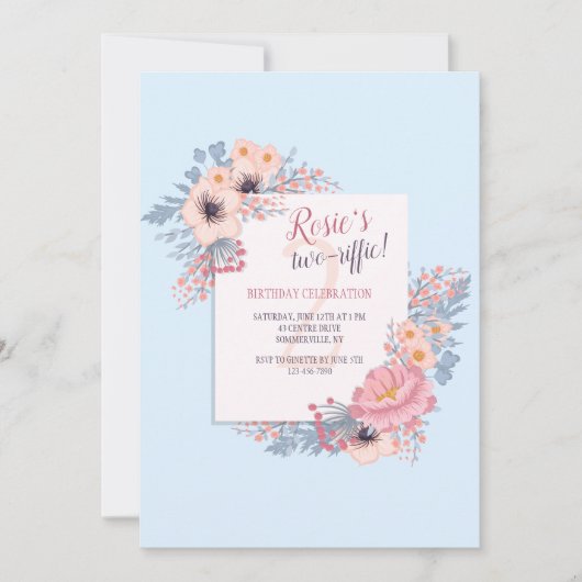 青色反射招待状 招待状 (正面)