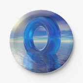 青色反射紙プレート ペーパープレート (正面)