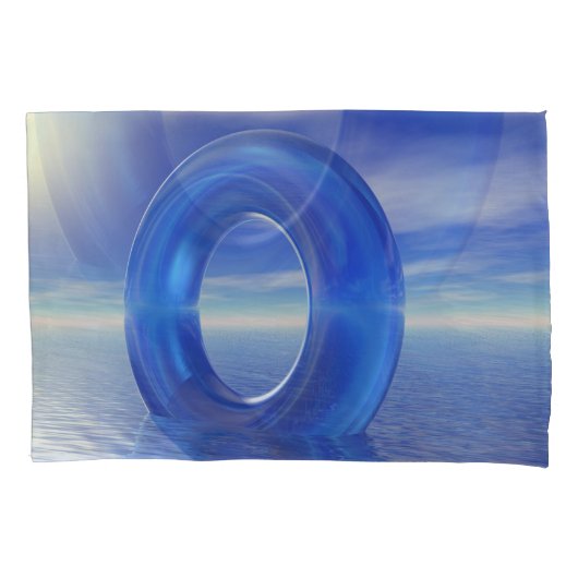 青色反射 枕カバー (正面左)