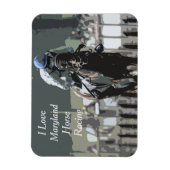 青色可撓磁石の騎手を持つ競走馬 マグネット (縦)