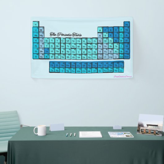 青色周期表化学元素 横断幕 (トレードショー)
