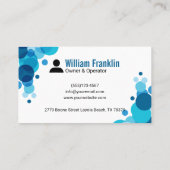 青色圧モダン洗洗浄 名刺 (裏面)