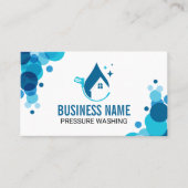 青色圧モダン洗洗浄 名刺 (正面)