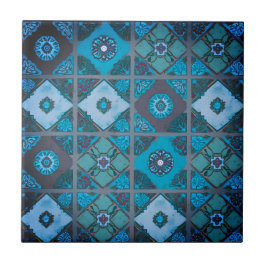 青色地中海の開花セラミックタイル タイル