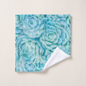 青色多肉類 バスタオルセット (ウォッシュタオル)