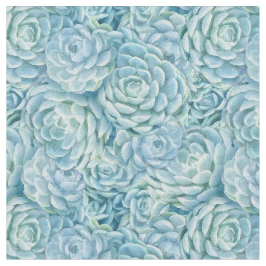 青色多肉類 ファブリック (クローズアップ)