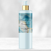 青色大理石および金箔化粧品用ボトルラベル 長方形シール