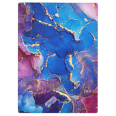 青色大理石瑪瑙シルバーグリッター釉薬 クリップボード (裏面)