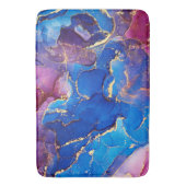 青色大理石瑪瑙シルバーグリッター釉薬 バスマット (正面縦)