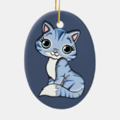 青色子猫磁器オーナメント セラミックオーナメント (裏面)