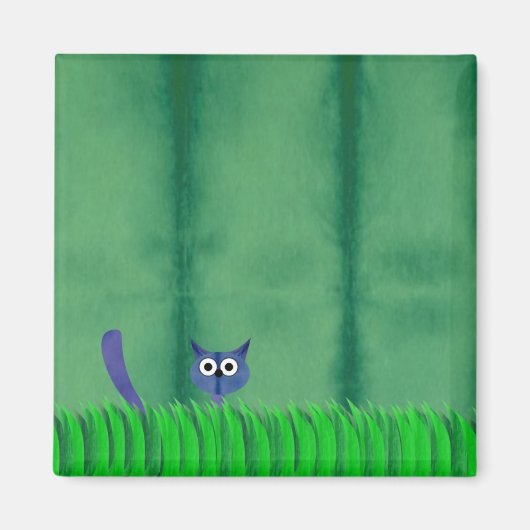 青色子猫磁石 マグネット (正面)