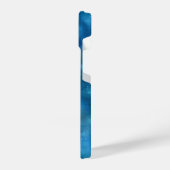 青色宇宙輝く抽象化 iPhoneケース (左側面)