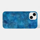 青色宇宙輝く抽象化 iPhoneケース (裏面横)