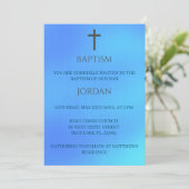 青色宗教十字洗礼伝統的法 招待状 (スタンド正面)
