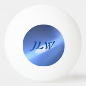 青色屈折パーソナライズされた 卓球ボール (裏面)