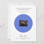 青色幾何学的超音波ベビーシャワー招待状 招待状 (裏面)