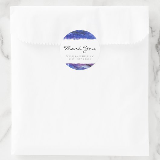 青色彩の鮮やかが結婚ありがとう ラウンドシール (バッグ)