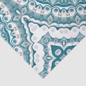 青色彩の鮮やかと灰色のメダリオン模様 薄葉紙 (詳細)