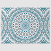 青色彩の鮮やかと灰色のメダリオン模様 薄葉紙 (正面)