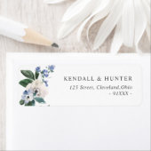 青色彩の鮮やかと緑のフローラ・アドレス ラベル (インサイチュ)