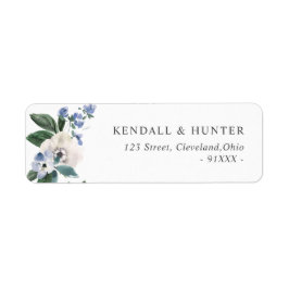 青色彩の鮮やかと緑のフローラ・アドレス ラベル