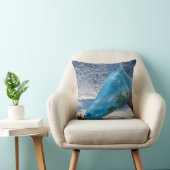 青色彩の鮮やか馬と早朝の空 クッション (椅子)