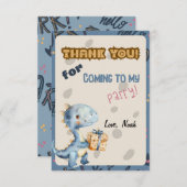 青色恐竜のラーサンキューカード サンキューカード (正面/裏面)