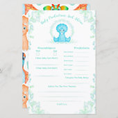 青色恐竜の赤ちゃんシャワーの予測とアドバイス (正面/裏面)