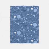 青色惑星フリース フリースブランケット (正面)