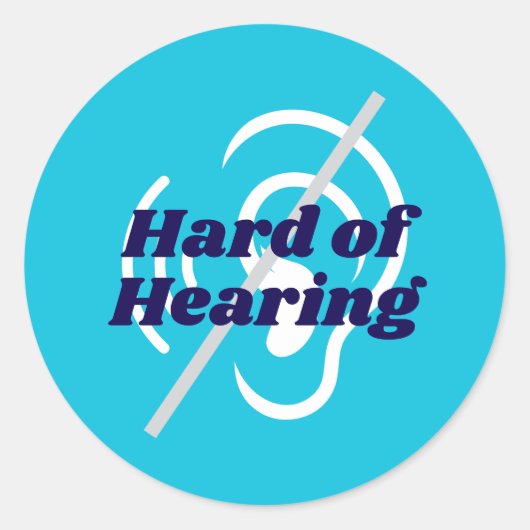 青色懸命補聴器 ラウンドシール (正面)