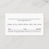 青色抽象芸術パターンセラピストアポイントメント 名刺 (裏面)