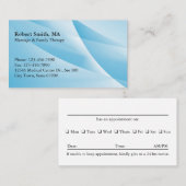 青色抽象芸術パターンセラピストアポイントメント 名刺 (正面/裏面)