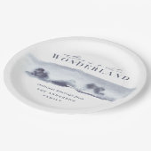 青色抽象芸術ミニマル水色クリスマスパーティー ペーパープレート (アングル)