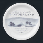 青色抽象芸術ミニマル水色クリスマスパーティー ペーパープレート<br><div class="desc">歩くのワンダーランドブルーミニマル抽象芸術クリスマスパーティー紙プレート美しモダンい抽象芸術絵画水色。休日コレクションの一部です。</div>