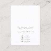 青色抽象芸術水彩耳飾り表示ホルダー 名刺 (裏面)