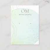 青色抽象芸術水彩耳飾り表示ホルダー 名刺 (正面)