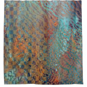  青色抽象芸術混合動物及びゼブラ皮膚  シャワーカーテン (正面)