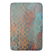  青色抽象芸術混合動物及びゼブラ皮膚 バスマット (正面縦)