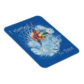 青色振動抽象芸術 マグネット (右側)