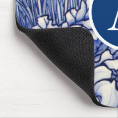 青色日本のフローラデザインDIYイニシャルマウスパッド マウスパッド (コーナー)