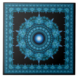 青色星フラクタルオーナメント タイル