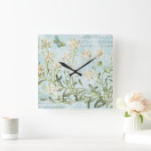 青色植物学 スクエア壁時計 (ホーム)