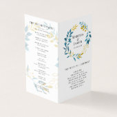 青色植物折り畳み式結婚式 プログラム (外部)