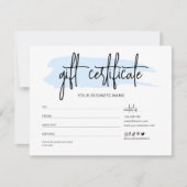 青色水彩トレンディー事業商品券 カード (正面)