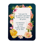 青色水彩葬儀プログラム鮮やかフローラ マグネット (縦)